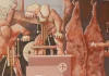 Meat processing, as depicted in a Fray Bentos mural in Uruguay.
